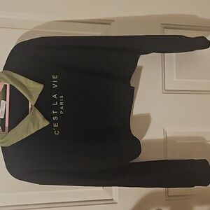 C'est La Vie Paris Black Cropped Shirt
